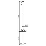 Afzetpaal - 60 mm - Hangslot - Neerklapbaar