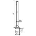 Afzetpaal - 60 mm - Hangslot - Neerklapbaar