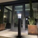 Afzetpaal met verlichting - Sokkellamp helder glas