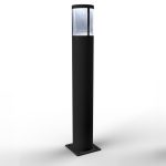 Afzetpaal met verlichting - Sokkellamp helder glas