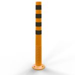Flexibele plastic afzetpaal geel met zwart - 80 mm - 1000 mm hoog