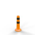 Flexibele plastic afzetpaal geel met zwart - 80 mm - 450 mm hoog