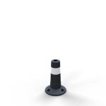 Flexibele plastic afzetpaal zwart met wit - 80 mm - 300 mm hoog