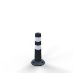 Flexibele plastic afzetpaal zwart met wit - 80 mm - 450 mm hoog