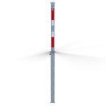 Handmatige afzetpaal - Inzinkbare verkeerspaal - 70x70 mm- Met reflectie