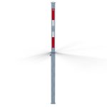 Handmatige afzetpaal - Inzinkbare verkeerspaal - 70x70 mm- Met reflectie