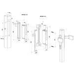 Maatvoering Locinox UNILEC elektrische slotvanger voor insteeksloten