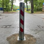 Thumbnail of http://Marshalls%20handmatig%20bedienbare%20inzinkbare%20verkeerspaal%20bollard%20met%20reflectie