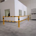 Railingsysteem beschermpaal - 70x70 - Geel zwart - Vaste paal