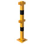 Railingsysteem beschermpaal - 70x70 - Geel zwart - Vaste paal kantelbaar