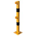 Railingsysteem beschermpaal - 70x70 - Geel zwart - Vaste paal kantelbaar