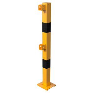 Schake railingsysteem beschermpaal – 70×70 mm – Geel/zwart – Vaste paal uitneembaar