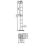 Railingsysteem beschermpaal - 70x70 - Geel zwart - Vaste paal uitneembaar