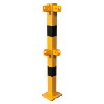 Railingsysteem beschermpaal - 70x70 - Geel zwart - Vaste paal uitneembaar