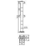 Railingsysteem beschermpaal - 70x70 - Geel zwart - Vaste paal uitneembaar