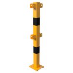 Railingsysteem beschermpaal - 70x70 - Geel zwart - Vaste paal uitneembaar