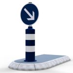 Stalen eilandpaal - Verkeerspaal - 240 mm