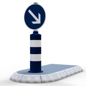 Schake stalen eilandpaal – verkeerspaal – Ø 240 mm