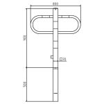 Uitneembare parkeerbeugel met driekantslot - 900 mm hoog