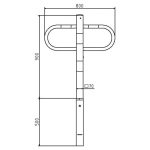 Uitneembare parkeerbeugel met europrofielcilinderslot - 900 mm hoog