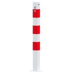 Vierkante afzetkettingpaal - 70x70 mm - Eurocilinder slot - Voetplaat