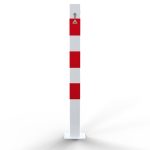 Vierkante afzetkettingpaal - 70x70 mm - Eurocilinder slot - Voetplaat