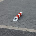 Vierkante afzetpaal - 70x70 mm - 500 mm hoog - Driehoek slot - Neerklapbaar