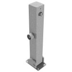 Vierkante afzetpaal - 70x70 mm - 500 mm hoog - Driehoek slot - Neerklapbaar