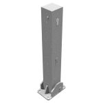 Vierkante afzetpaal - 70x70 mm - 500 mm hoog - Profielcilinder slot - Neerklapbaar