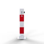 Vierkante afzetpaal - 70x70 mm - 500 mm hoog - Profielcilinder slot - Neerklapbaar
