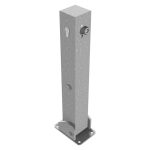 Vierkante afzetpaal - 70x70 mm - 500 mm hoog - Profielcilinder slot - Neerklapbaar