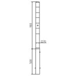 Vierkante afzetpaal - 70x70 mm - 8 mm driekant slot - Uitneembaar
