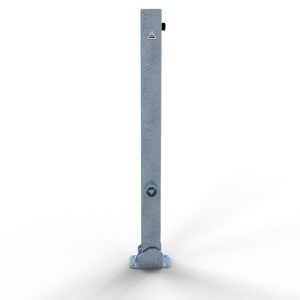 Schake afzetpaal – 70×70 mm – Driehoek slot onderkant – Neerklapbaar