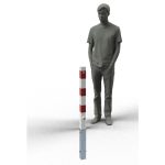 Vierkante afzetpaal - 70x70 mm - Driekant slot - Uitneembaar