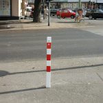 Vierkante afzetpaal - 70x70 mm - Driekant slot bovenkant - Uitneembaar