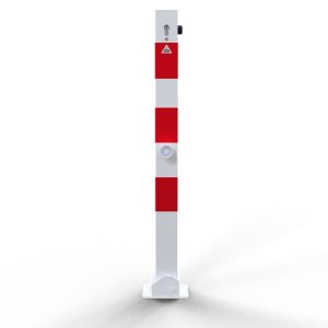 Schake afzetpaal – 70×70 mm – Eurocilinder en driehoek slot – Neerklapbaar