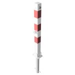 Vierkante afzetpaal - 70x70 mm - Eurocilinder en driekant slot - Neerklapbaar