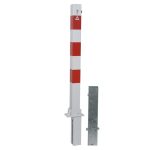Vierkante afzetpaal - 70x70 mm - Eurocilinder en driekant slot - Neerklapbaar en uitneembaar