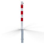 Vierkante afzetpaal - 70x70 mm - Eurocilinder en driekant slot - Neerklapbaar en uitneembaar