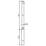 Vierkante afzetpaal - 70x70 mm - Eurocilinder slot - Liftbaar en neerklapbaar