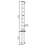 Vierkante afzetpaal - 70x70 mm - Hangslot - Neerklapbaar