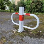 Neerklapbare parkeerbeugel met driekantslot - 500 mm hoog