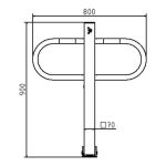 Neerklapbare parkeerbeugel met europrofielcilinderslot - 900 mm hoog