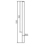 Vaste roestvrijstalen afzetpaal 60 mm