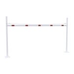 Schake in hoogte verstelbare hoogtebegrenzer - Hoogte 1800-2800 mm - Rood met wit reflecterend - Met trekkabel - lengte 5000 mm
