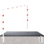 Schake draaibare hoogtebegrenzer - Hoogte 2000 mm - Rood met wit reflecterend om in beton te storten
