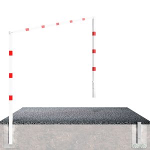 Schake draaibare hoogtebegrenzer – Hoogte 2000 mm – Rood/wit reflecterend – Beton storten