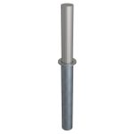 Schake handmatig inzinkbare verkeerspaal RVS met gasveer - 154 mm dik - 750 mm hoog