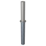 Schake handmatig inzinkbare verkeerspaal RVS met gasveer - 154 mm dik - 750 mm hoog