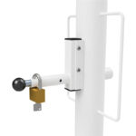 Schake horizontaal zwenkbare hoogtebegrenzer wit met rode reflectie hangslot